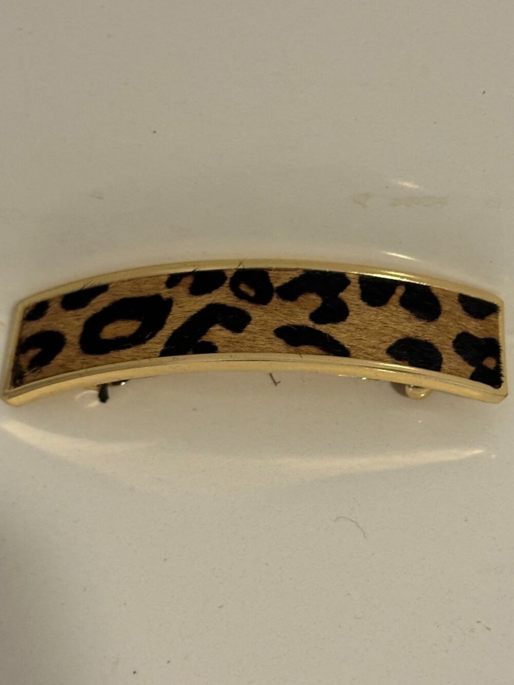 Leopard Print Faux Pony Hair Barrette – Like New
